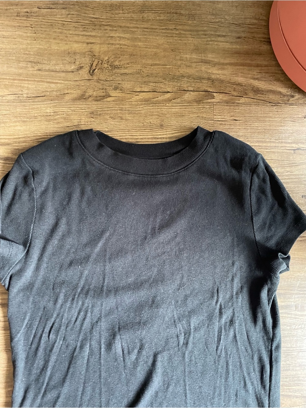 Set of Two A New Day Ribbed Short Sleeve Tees - Peach & Black - Picture 2 of 7